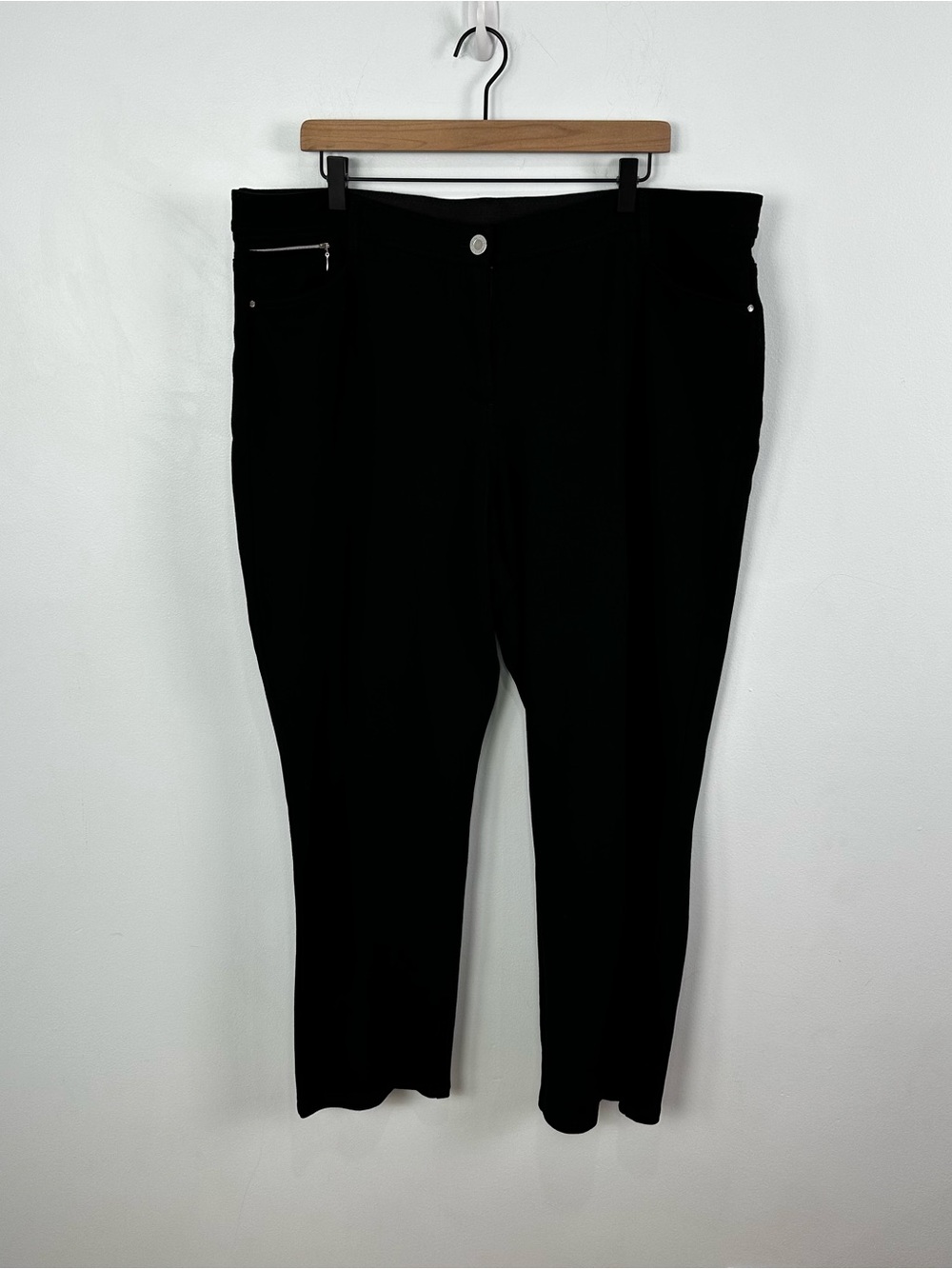 So Slimming by Chico's Black Knit Dress Pant Zip Closure Size 4 Short (XXL/20)